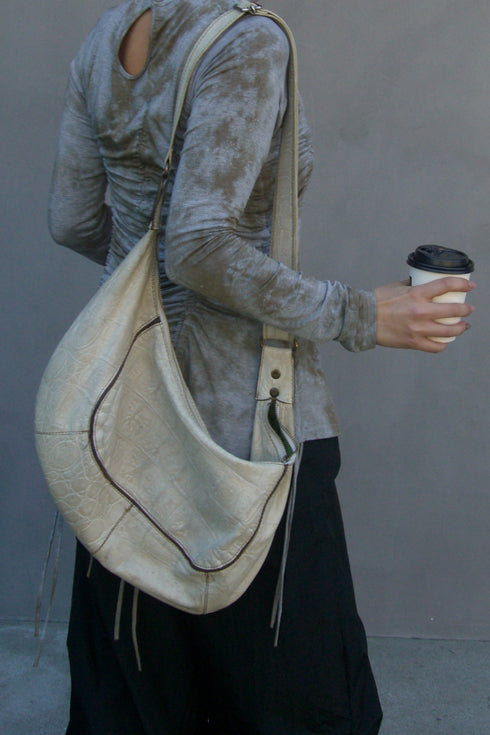 RUCHED ECLIPSE DYE TOP -GRAY MIX-